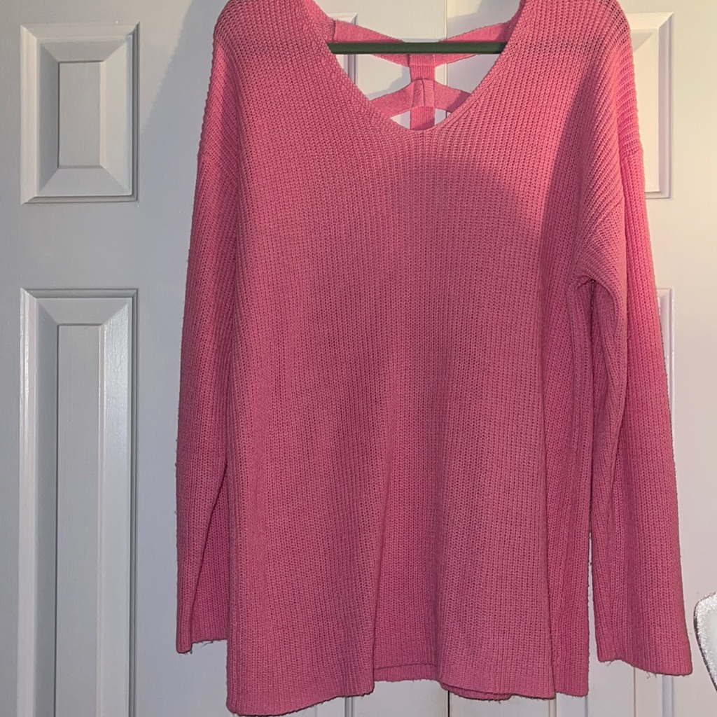 Pink Rose Cotton Candy Pink Sweater Detail Back Xl